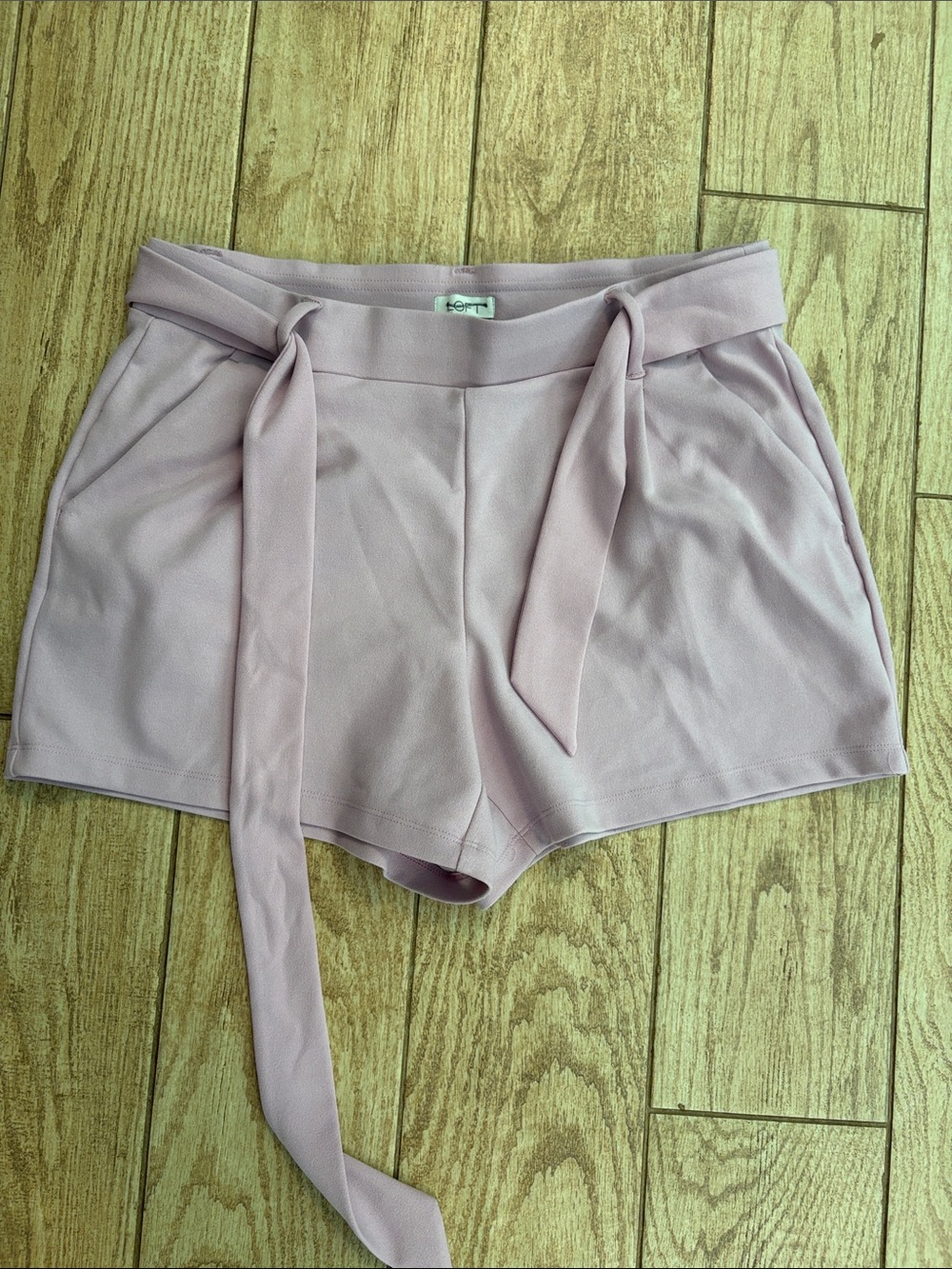 LOFT High-Waist Tie-Belt Shorts